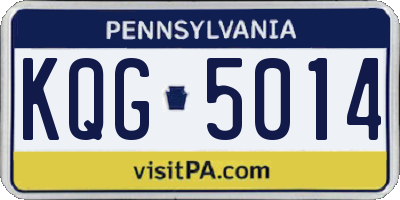 PA license plate KQG5014