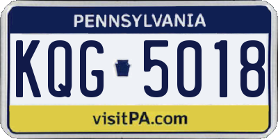PA license plate KQG5018
