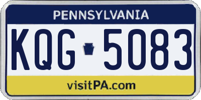 PA license plate KQG5083