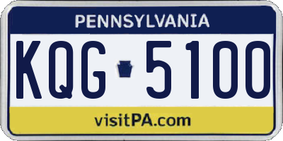 PA license plate KQG5100