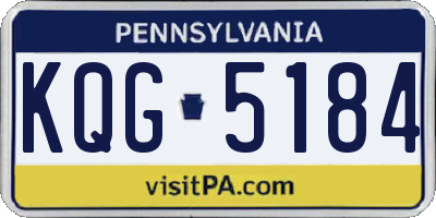 PA license plate KQG5184