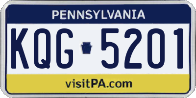PA license plate KQG5201