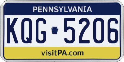 PA license plate KQG5206