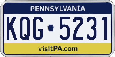 PA license plate KQG5231