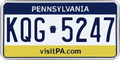 PA license plate KQG5247