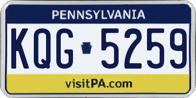 PA license plate KQG5259