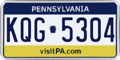 PA license plate KQG5304
