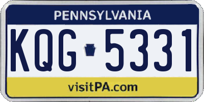 PA license plate KQG5331