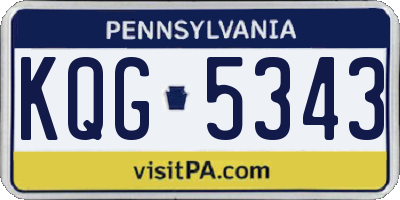 PA license plate KQG5343