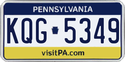 PA license plate KQG5349