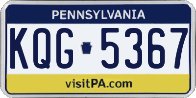 PA license plate KQG5367