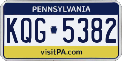 PA license plate KQG5382