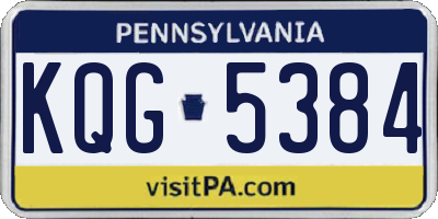PA license plate KQG5384