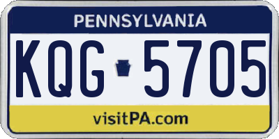 PA license plate KQG5705