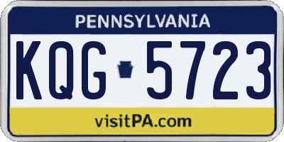 PA license plate KQG5723