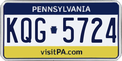 PA license plate KQG5724