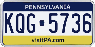 PA license plate KQG5736