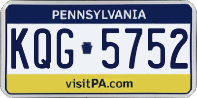 PA license plate KQG5752