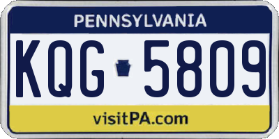 PA license plate KQG5809