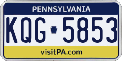 PA license plate KQG5853