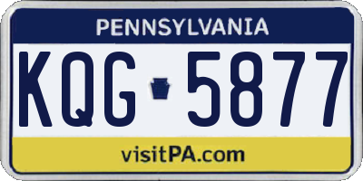 PA license plate KQG5877