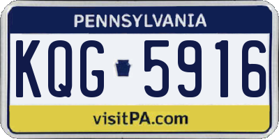 PA license plate KQG5916
