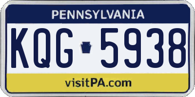 PA license plate KQG5938