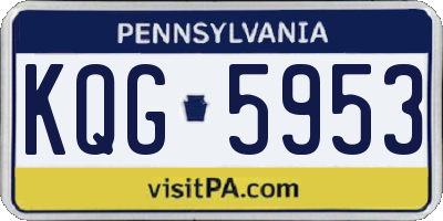 PA license plate KQG5953