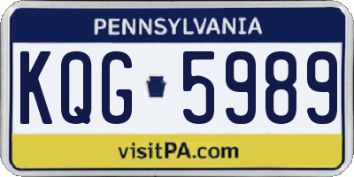 PA license plate KQG5989