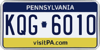 PA license plate KQG6010