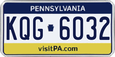 PA license plate KQG6032