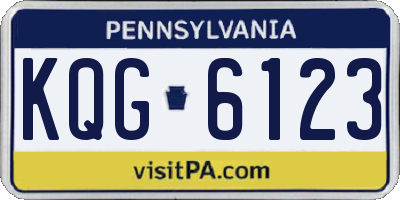 PA license plate KQG6123