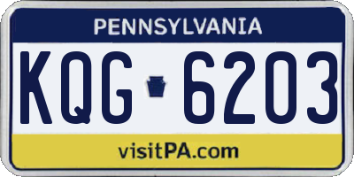 PA license plate KQG6203