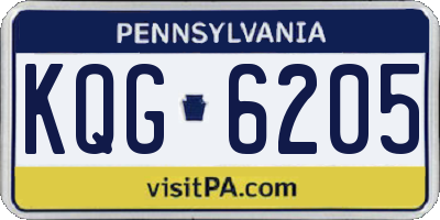 PA license plate KQG6205