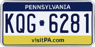 PA license plate KQG6281