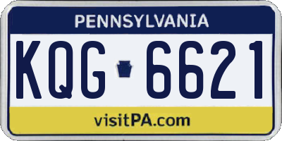 PA license plate KQG6621