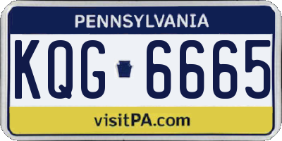 PA license plate KQG6665