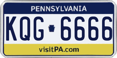 PA license plate KQG6666