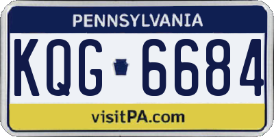 PA license plate KQG6684
