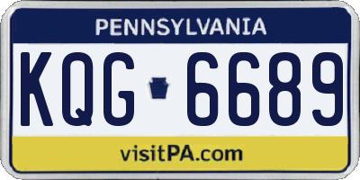 PA license plate KQG6689