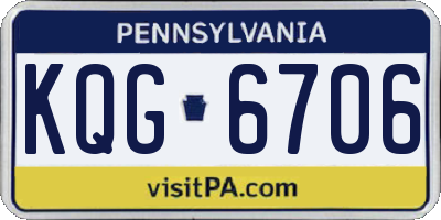 PA license plate KQG6706