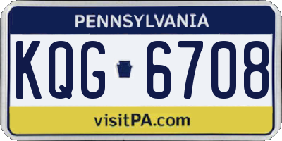 PA license plate KQG6708