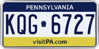 PA license plate KQG6727
