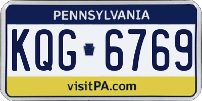 PA license plate KQG6769