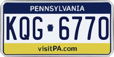 PA license plate KQG6770