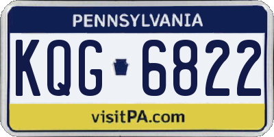 PA license plate KQG6822