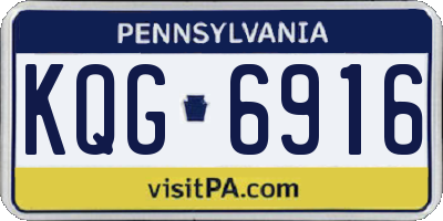 PA license plate KQG6916