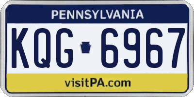 PA license plate KQG6967