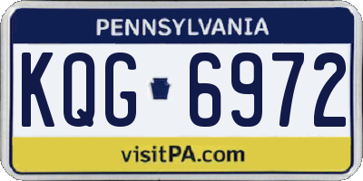 PA license plate KQG6972