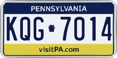PA license plate KQG7014
